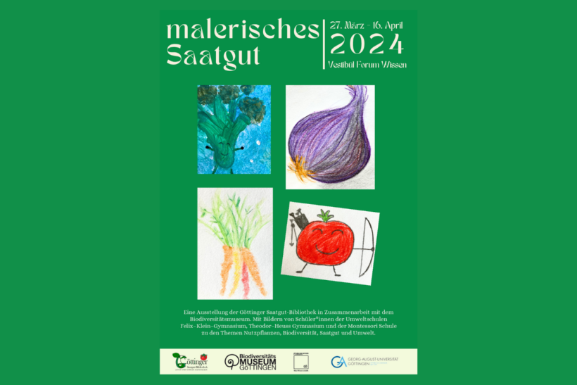 Ausstellung “Malerisches Saatgut” im Vestibül des Forum Wissen